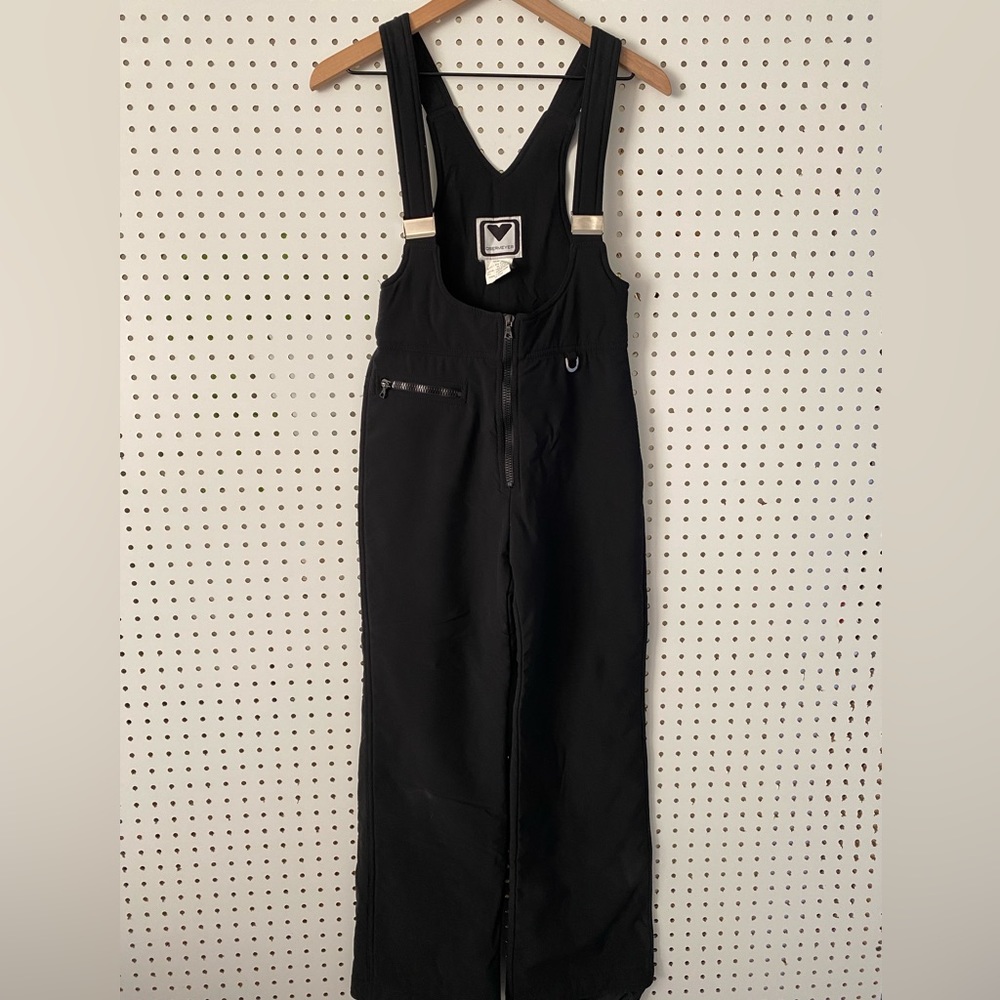 Vintage Obermayer Black Bib Snowsuit pants Bibs